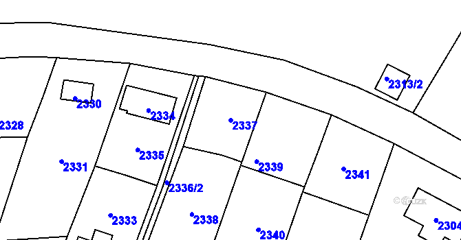 Parcela st. 2337 v KÚ Hloubětín, Katastrální mapa