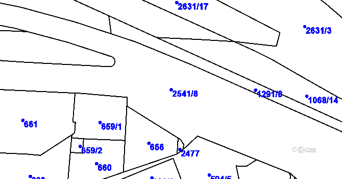 Parcela st. 2541/8 v KÚ Hloubětín, Katastrální mapa