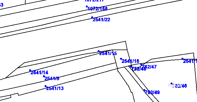 Parcela st. 2541/15 v KÚ Hloubětín, Katastrální mapa