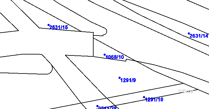 Parcela st. 1068/10 v KÚ Hloubětín, Katastrální mapa