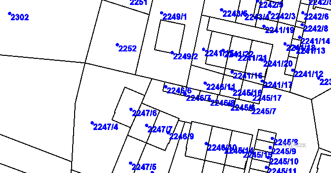 Parcela st. 2246/6 v KÚ Hloubětín, Katastrální mapa
