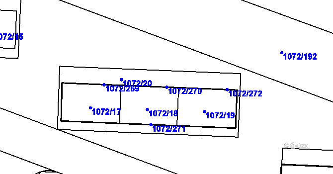 Parcela st. 1072/270 v KÚ Hloubětín, Katastrální mapa