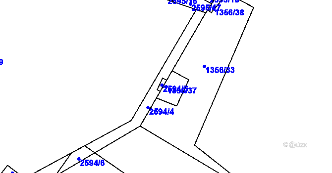 Parcela st. 1356/37 v KÚ Hloubětín, Katastrální mapa