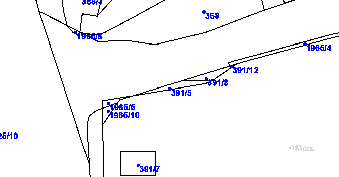 Parcela st. 391/5 v KÚ Vysočany, Katastrální mapa
