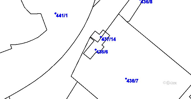 Parcela st. 436/6 v KÚ Vysočany, Katastrální mapa