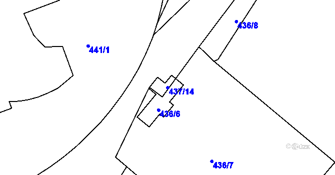 Parcela st. 437/14 v KÚ Vysočany, Katastrální mapa