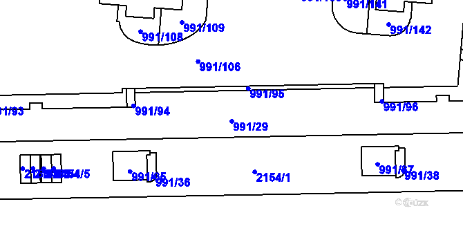 Parcela st. 991/29 v KÚ Vysočany, Katastrální mapa