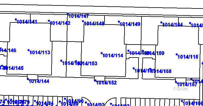 Parcela st. 1014/114 v KÚ Vysočany, Katastrální mapa