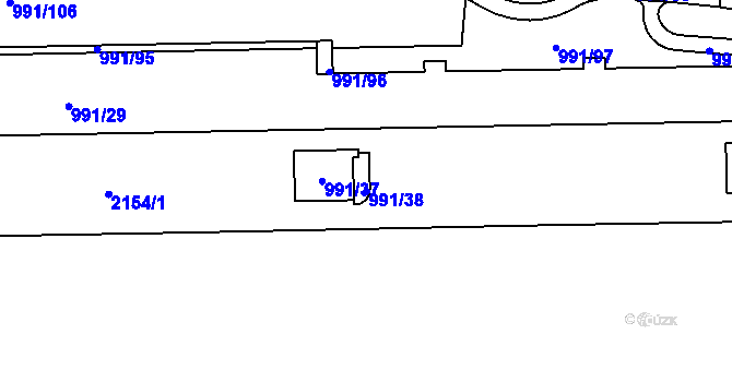 Parcela st. 991/38 v KÚ Vysočany, Katastrální mapa