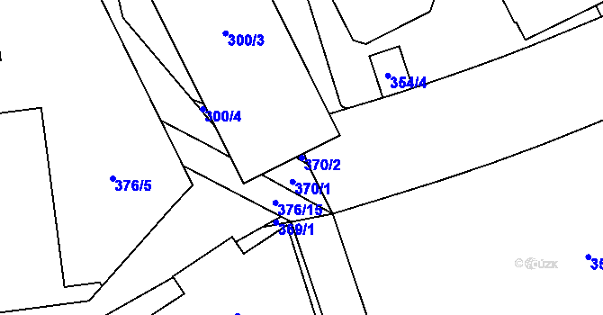 Parcela st. 370/2 v KÚ Vysočany, Katastrální mapa