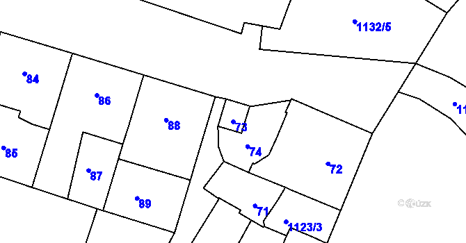 Parcela st. 73 v KÚ Prosek, Katastrální mapa