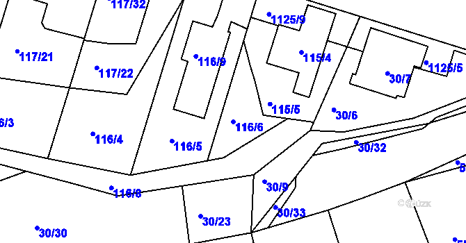 Parcela st. 116/6 v KÚ Prosek, Katastrální mapa