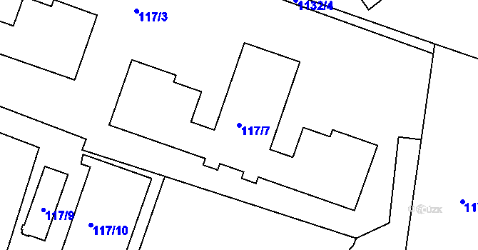 Parcela st. 117/7 v KÚ Prosek, Katastrální mapa