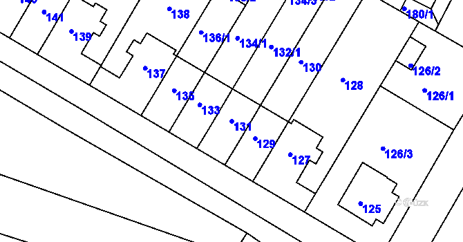 Parcela st. 131 v KÚ Prosek, Katastrální mapa