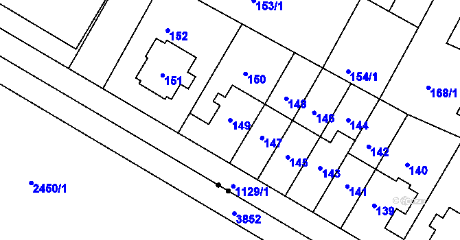 Parcela st. 149 v KÚ Prosek, Katastrální mapa