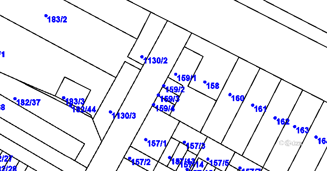 Parcela st. 159/2 v KÚ Prosek, Katastrální mapa