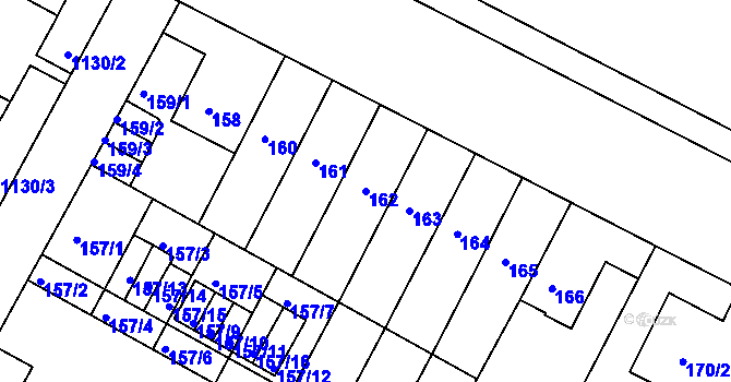 Parcela st. 162 v KÚ Prosek, Katastrální mapa
