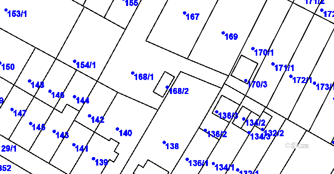 Parcela st. 168/2 v KÚ Prosek, Katastrální mapa