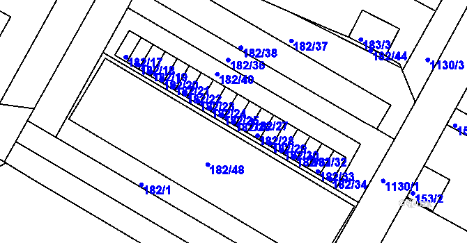 Parcela st. 182/26 v KÚ Prosek, Katastrální mapa