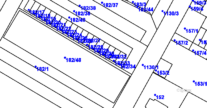 Parcela st. 182/31 v KÚ Prosek, Katastrální mapa