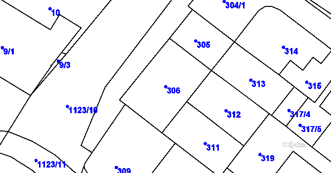 Parcela st. 306 v KÚ Prosek, Katastrální mapa