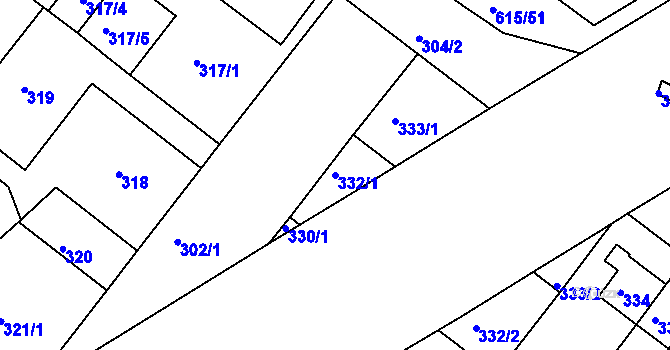 Parcela st. 332/1 v KÚ Prosek, Katastrální mapa