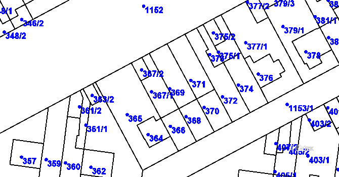Parcela st. 369 v KÚ Prosek, Katastrální mapa