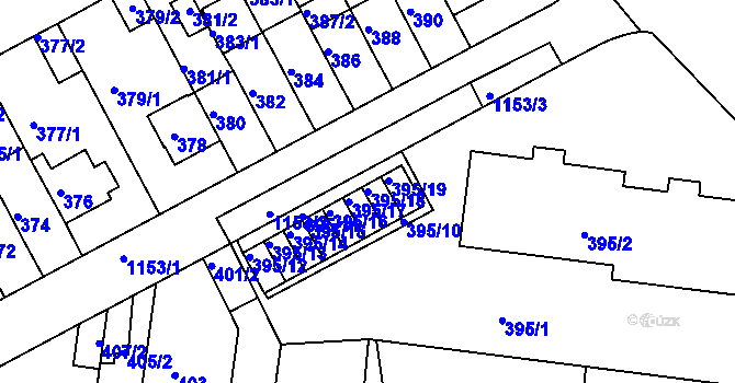Parcela st. 395/18 v KÚ Prosek, Katastrální mapa