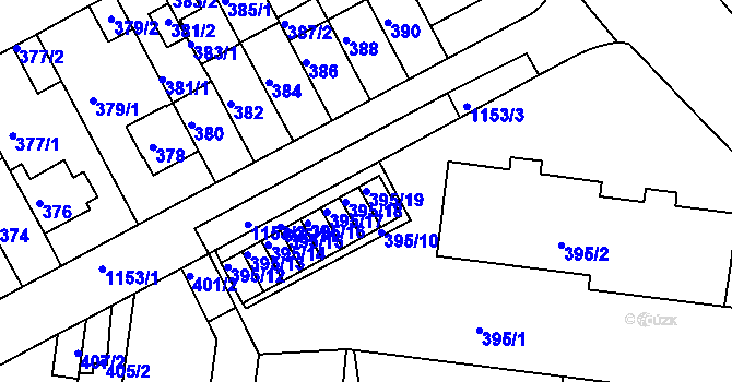 Parcela st. 395/19 v KÚ Prosek, Katastrální mapa