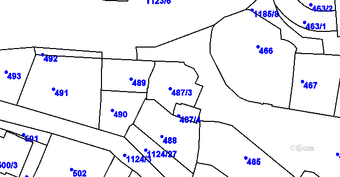 Parcela st. 487/3 v KÚ Prosek, Katastrální mapa