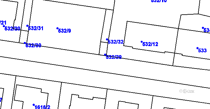 Parcela st. 532/29 v KÚ Prosek, Katastrální mapa