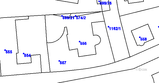 Parcela st. 556 v KÚ Prosek, Katastrální mapa
