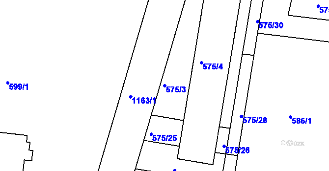 Parcela st. 575/3 v KÚ Prosek, Katastrální mapa