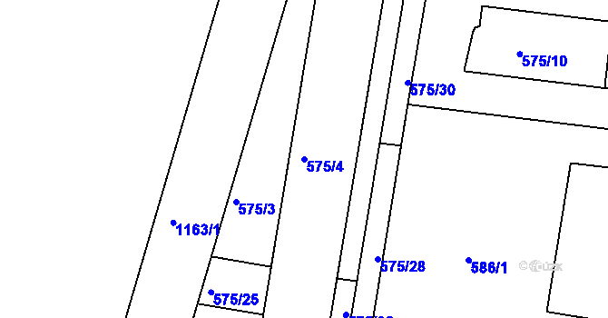 Parcela st. 575/4 v KÚ Prosek, Katastrální mapa