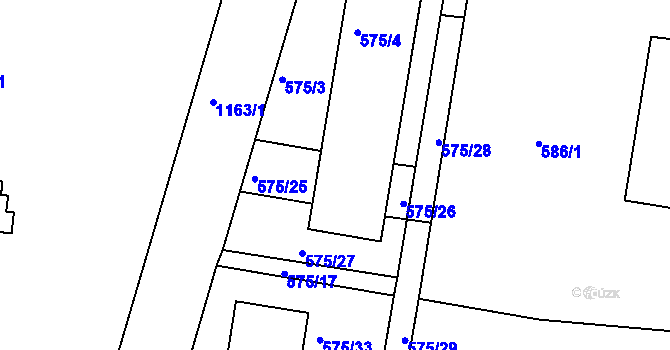 Parcela st. 575/6 v KÚ Prosek, Katastrální mapa