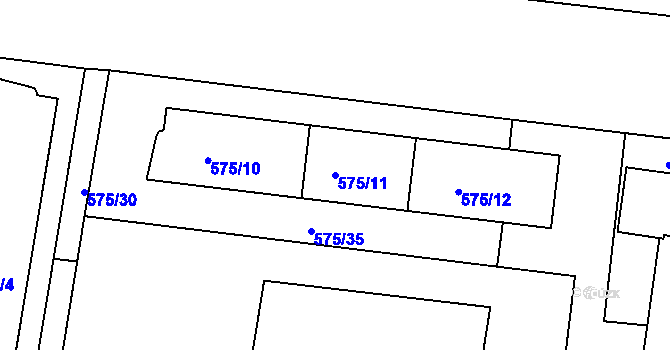Parcela st. 575/11 v KÚ Prosek, Katastrální mapa