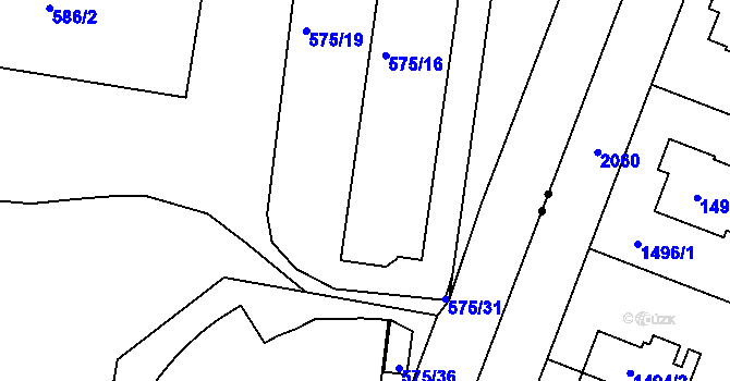 Parcela st. 575/16 v KÚ Prosek, Katastrální mapa