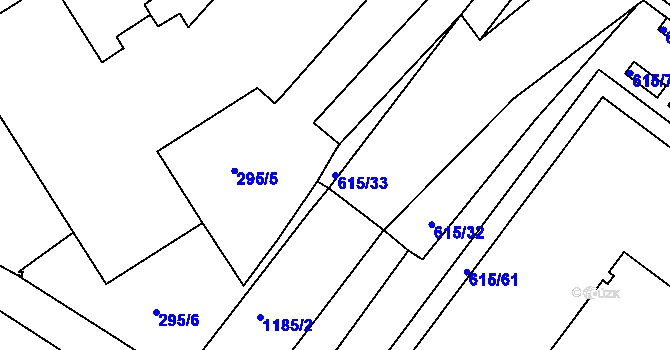 Parcela st. 615/33 v KÚ Prosek, Katastrální mapa