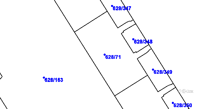 Parcela st. 628/71 v KÚ Prosek, Katastrální mapa