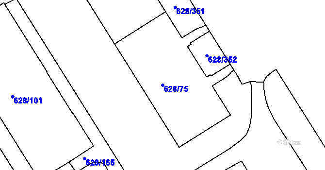 Parcela st. 628/75 v KÚ Prosek, Katastrální mapa