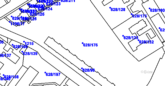 Parcela st. 628/176 v KÚ Prosek, Katastrální mapa