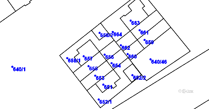 Parcela st. 656 v KÚ Prosek, Katastrální mapa