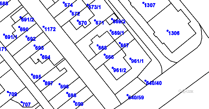 Parcela st. 666 v KÚ Prosek, Katastrální mapa