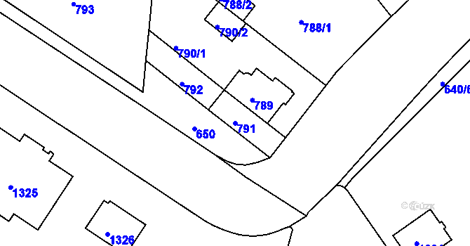 Parcela st. 791 v KÚ Prosek, Katastrální mapa