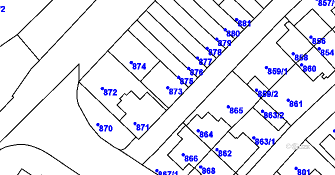 Parcela st. 873 v KÚ Prosek, Katastrální mapa