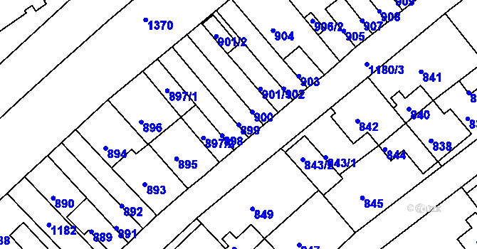 Parcela st. 899 v KÚ Prosek, Katastrální mapa