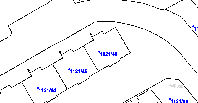 Parcela st. 1121/46 v KÚ Prosek, Katastrální mapa