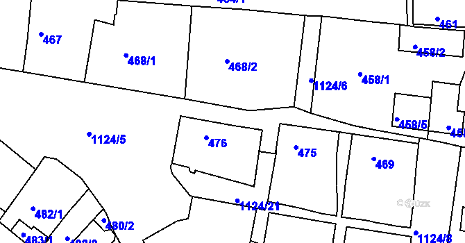 Parcela st. 1124/7 v KÚ Prosek, Katastrální mapa