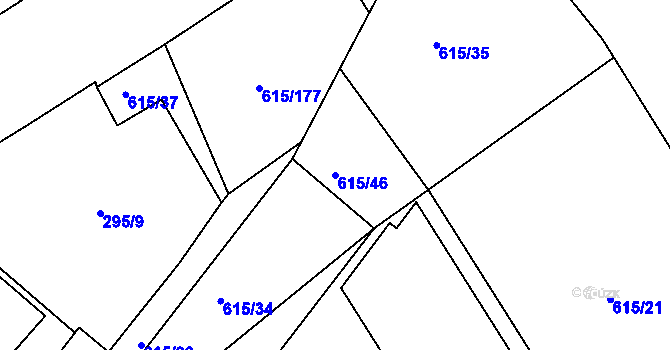 Parcela st. 615/46 v KÚ Prosek, Katastrální mapa