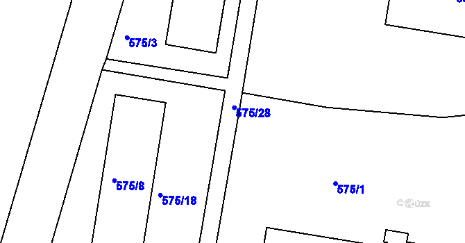Parcela st. 575/29 v KÚ Prosek, Katastrální mapa